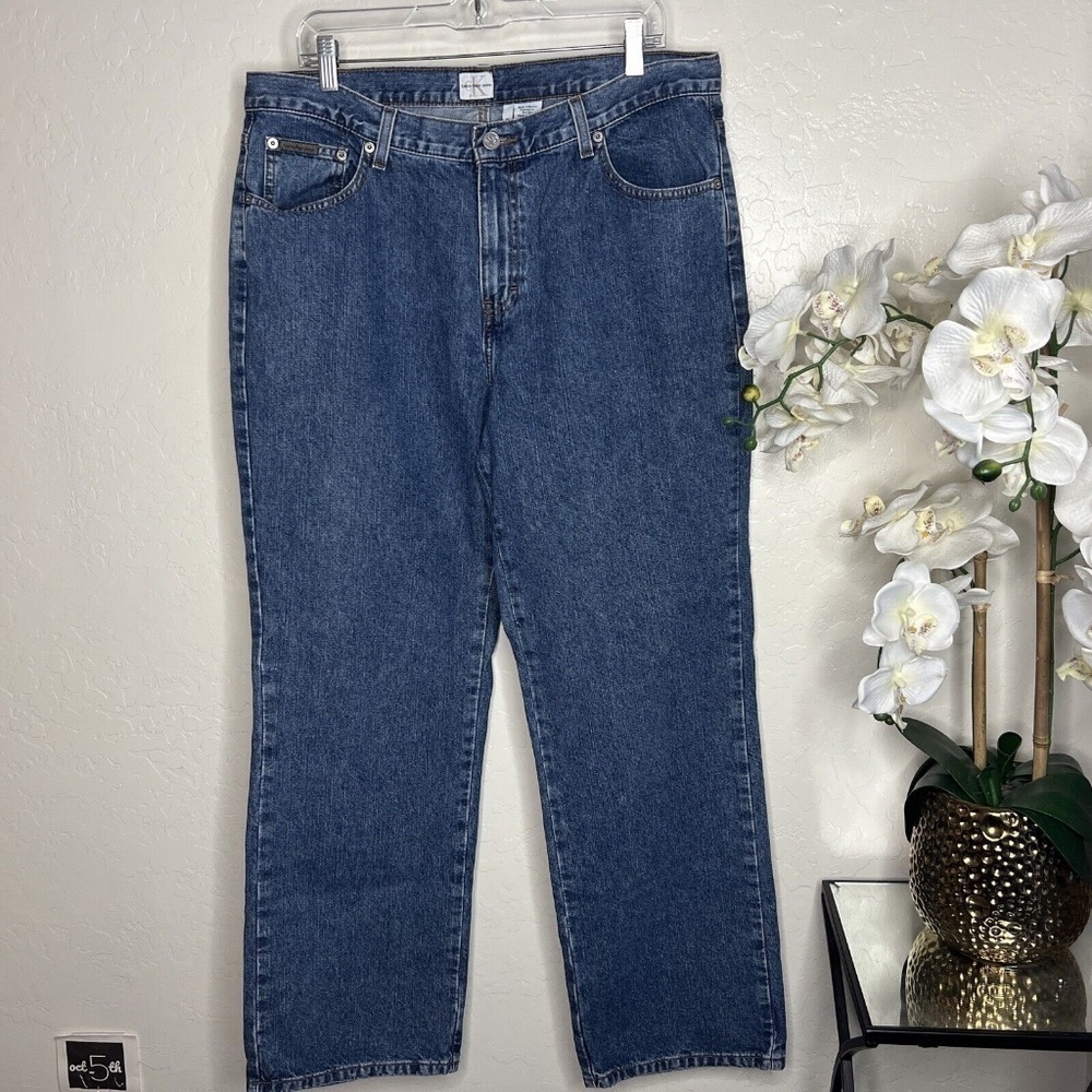 Vintage Calvin Klein Jeans Womens 16 Boot Cut Doublestone High Rise Mom Dark